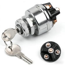 Ignition Switch with Key, 4 Position Universal Key Switch, Starter Switch 12V...