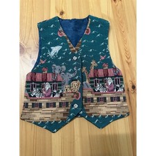 Noahs Ark Tapestry Animals Vest Size XS