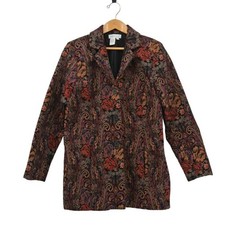 Coldwater Creek Vintage Stitched Cotton Paisley Artisan Jacket Size M