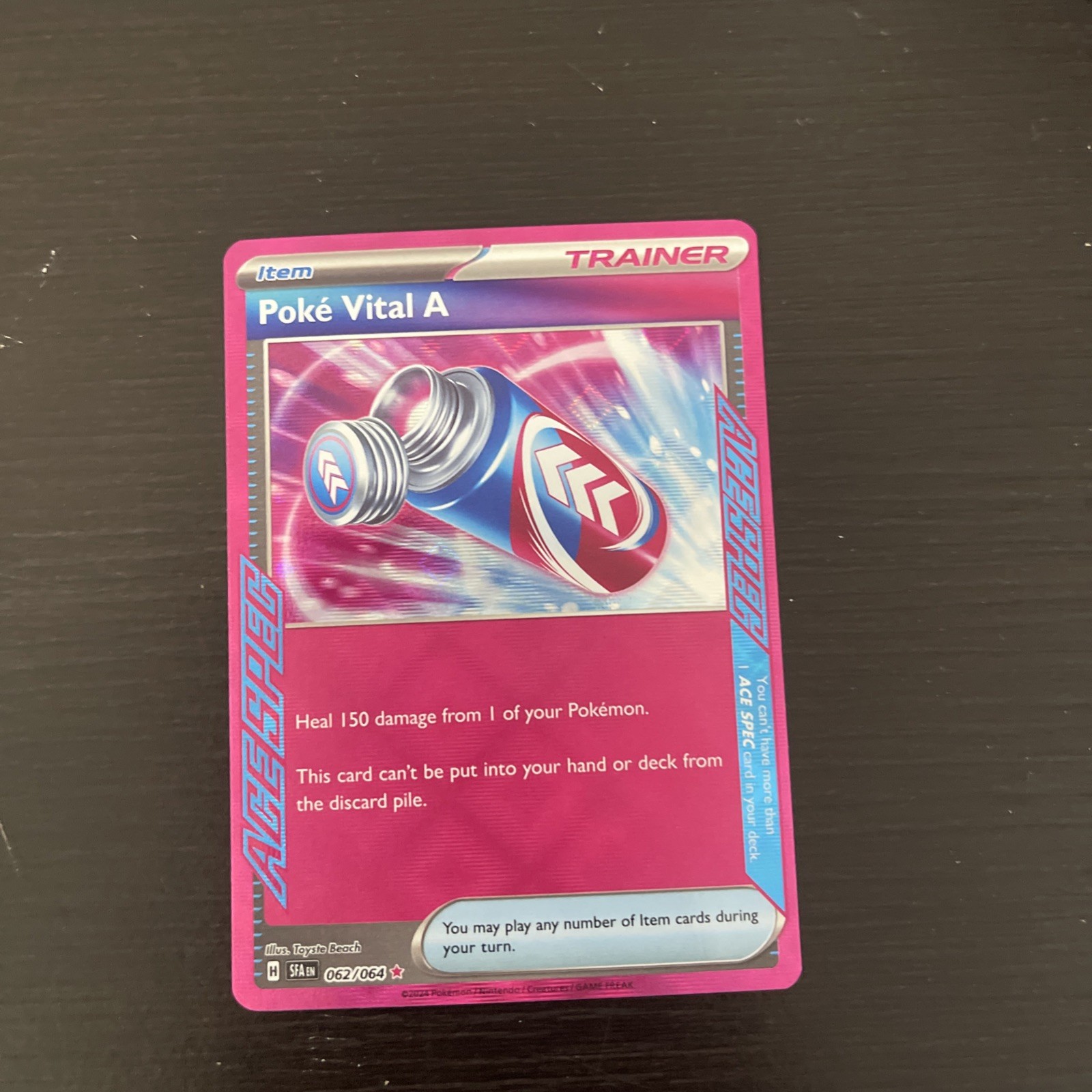 POKE VITAL A 062/064 SHROUDED FABLE POKEMON (ACE SPEC, NM)