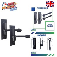 � 2 Pack Heavy Duty Gate Hinges with 12Mm Pin and 12Mm X 100Mm Gate Eye Bolts, t