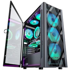 Mid-Tower Gaming Case with Opening Glass Side Panel