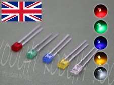 2x3x4mm Square LED - Red Green Blue Yellow White Diffused Coloured Lens 1-100pcs