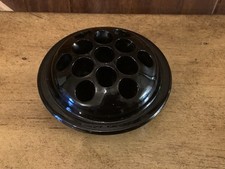 Black Glass Flower Frog Large 13 Holes Vintage