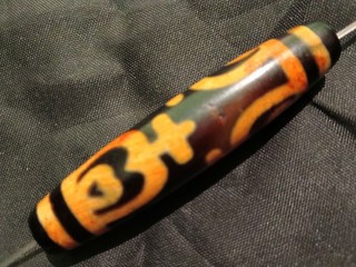 Lovely Rare Tibetan Natural Old Agate Dzi 4Aquarius Bead SS040