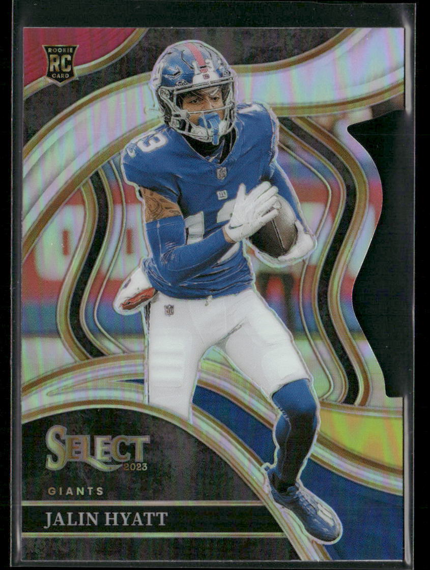 2023 Panini Select #263 Jalin Hyatt Red and Blue Prizms Die Cuts RC Giants