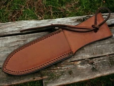 Belt Sheath for 6" Fixed-Blade Knives | Brown Leather 10" Overall
