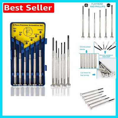 Profi Mini Schraubendreher Set - 6 robuste Werkzeuge für Brillen & Schmuck Fixes