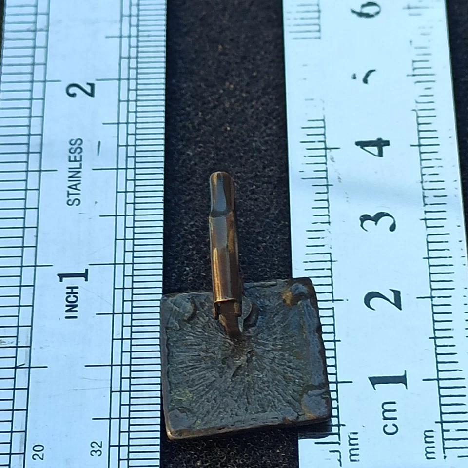 Pendientes Vintage Cuadrados Verde Oscuro Beige Esmalte Brillo Cristal Art Deco Pasarela Foto 4 de 4