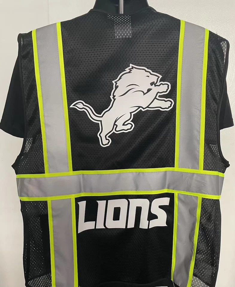 🏈🦺DETROIT LIONS REFLECTIVE SAFETY PPE VEST W/REFLECTIVE LOGO M/L/XL/2X/3X/4XL - Image 3 of 4