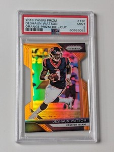 Panini Prizm 2018 DeShaun Watson Browns Texans Orange Die Cut NFL /249 PSA 9