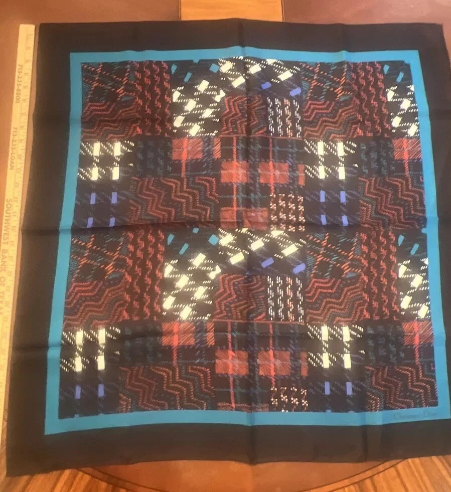 Vintage CHRISTIAN DIOR Ladies SILK SCARF 30”x30”