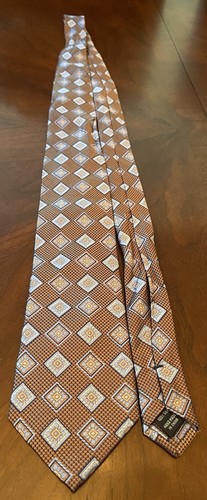 Jos. A. Bank Signature Collection Brown Blue Hand Made 100% Silk Made In China - 第 3/9 張圖片