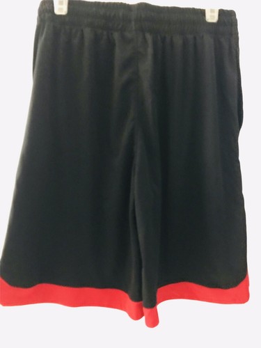 NBA Brand Mens Basketball Shorts W/Pockets Medium Black Red Trim Drawstring LOGO - 第 4/11 張圖片