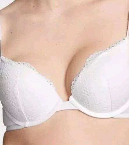 Neu mit Etikett Victoria's Secret HALB-UW-BH 36D weiß Lochspitze