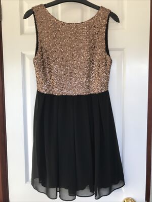 TFNC gold sequin dress ladies size small UK