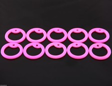 Pack of 10 Glow in Dark Pink Military Army ID Dog Tag Rubber Silicone Silencers