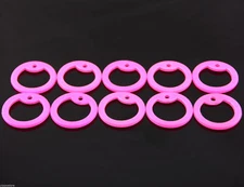 Pack of 10 Glow in Dark Pink Military Army ID Dog Tag Rubber Silicone Silencers