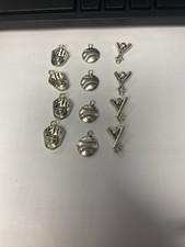 Baseball Charms Lot Of 12 Silver