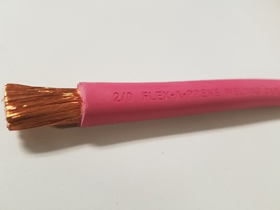 FLEXAPRENE 25' 2/0 WELDING BATTERY CABLE RED 600V USA EPDM HEAVY DUTY COPPER
