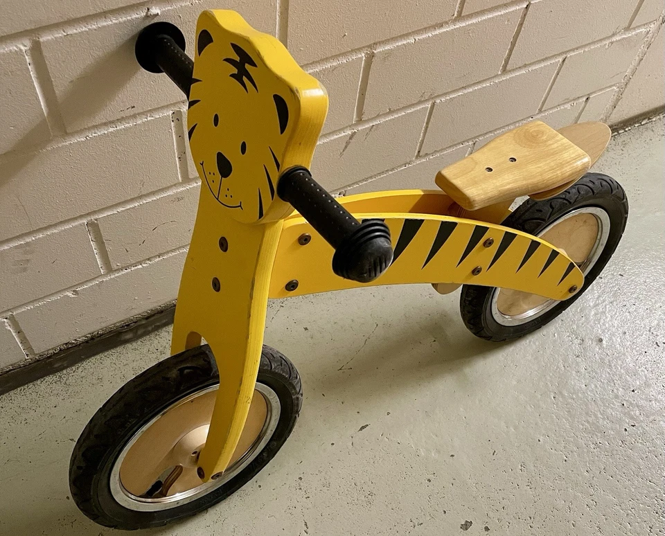 Laufrad 12 Zoll Holz Tiger-Design