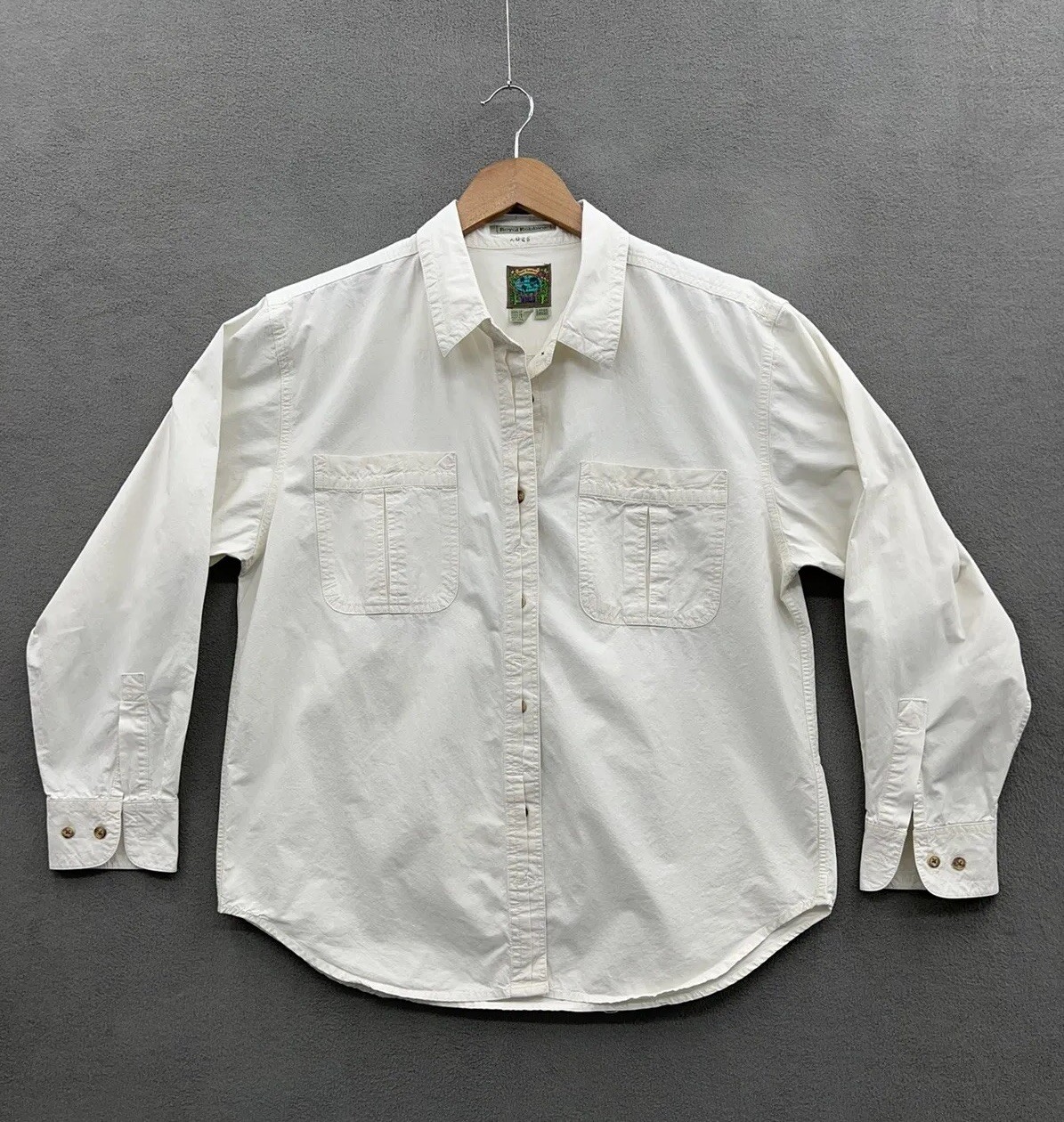 Royal Robbins Green World Women’s Large Cream Long Sleeve Button Up