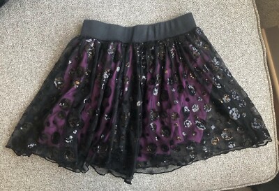 Girls Size Large 14-16 12-14 Skirt D-Signed Brand Purple Black