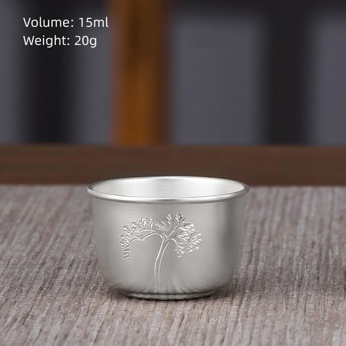 999 Sterling Silver Marked Tea Cup Health Care Chinese Pure Silver Master Cup - Picture 11 of 12
