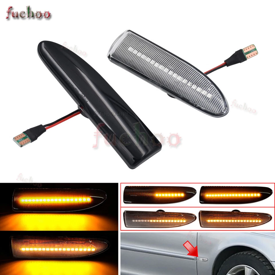 2x Turn Signal For JAGUAR X-TYPE 2002-2008 LED Dynamic Side Marker Light - Image 2 of 4