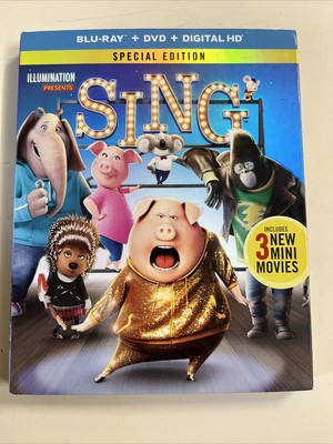 Sing (Blu-ray, DVD, 2016) Special Edition With Slipcover