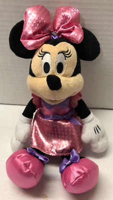 Disney Minnie Mouse 10'' Metallic Pink Just Play Plush Figure