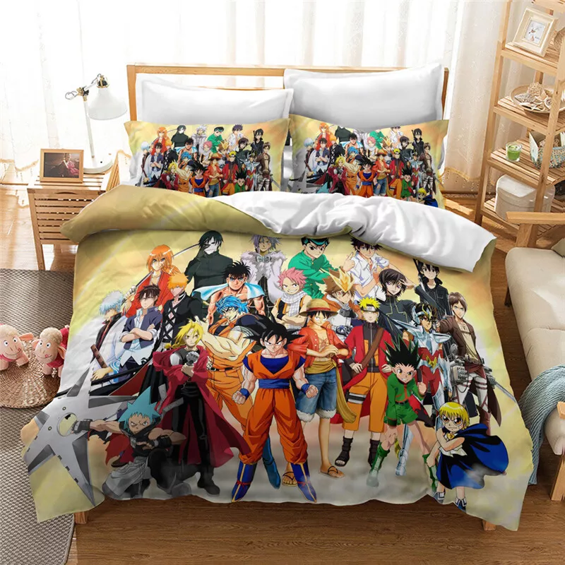 US/EU/AU Size Dragon Ball Z Bedding Set Sheet Quilt Cover Son Goku Otaku Saiy | eBay