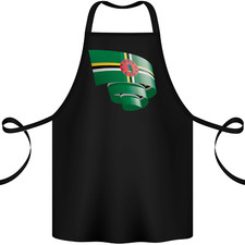 Curled Dominica Flag Dominican Day Football Cotton Apron 100% Organic