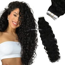 Loose Curly Tape in Human Hair Extension Skin Weft Tape in Curly Hair 40Pcs 100g