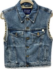 Scotch & Soda Gilet Blue Denim Cotton Size Small Ar 361