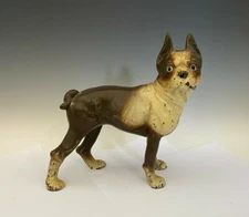 Anique Cast Iron Boston Terrier Bulldog Door Stop - BEST Paint 9"