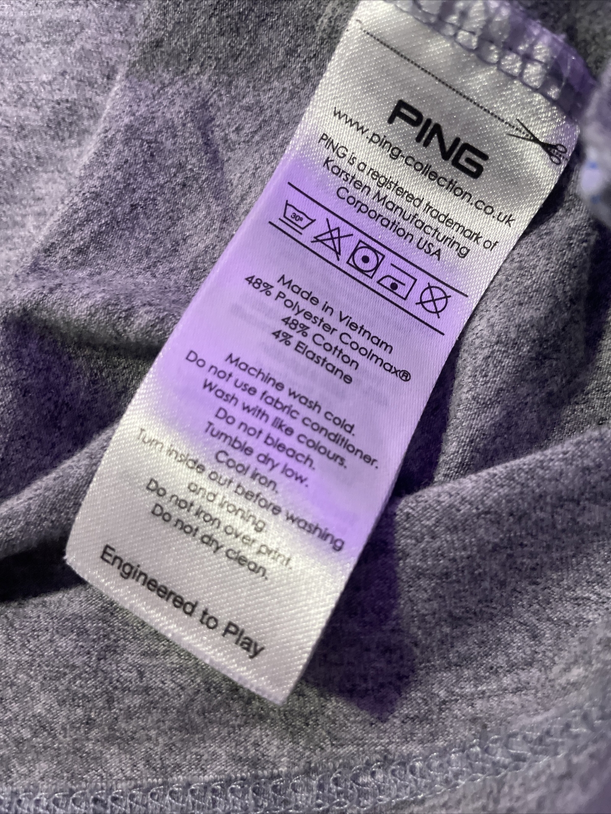 Mens Ping Sensercool Grey Partial Button Short Sl… - image 6