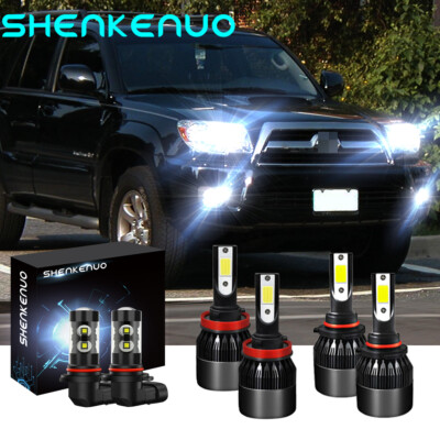 For Toyota 4Runner 2006-2009 C9 White LED Headlight + Fog Light Bulbs Combo Kit