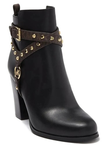 MICHAEL KORS PRESTON BOOTIE LEDER 40F9PRHE8L SCHWARZ/BRAUN DAMEN NEU - Bild 3 von 8