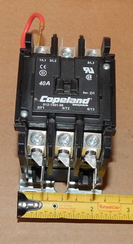 COPELAND 012-1401-06 CONTACTOR 40 FLA 50 A RES 10 HP At 20 HP At 460V COIL 86L - Picture 3 of 8