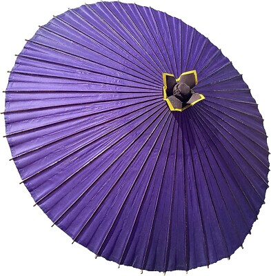 Japanese Wagasa Paper Umbrella Purple Kimono Samurai Janome Kasa
