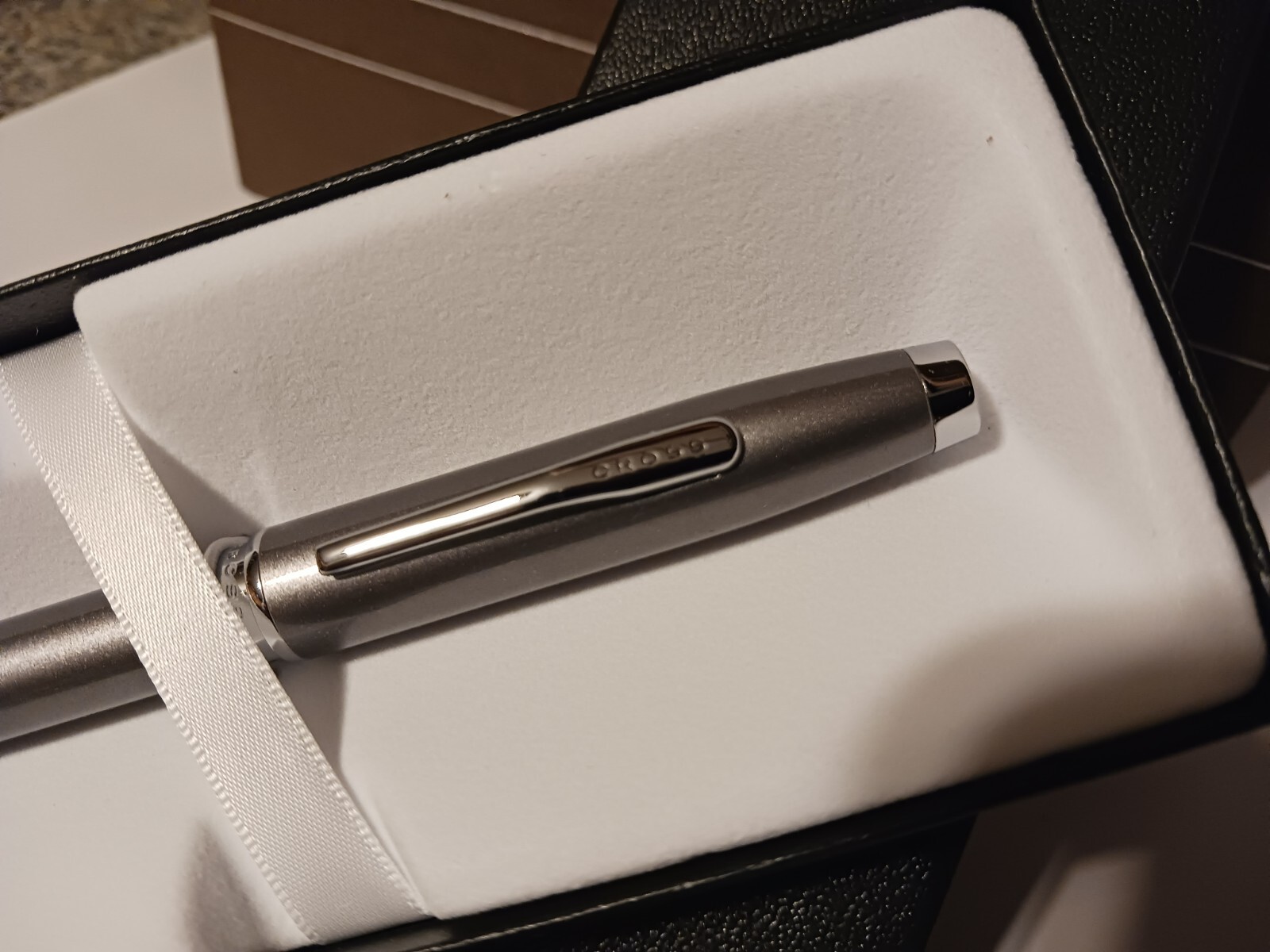 VERY RARE CROSS CLASSIC GUNMETAL AND POLISHED CHROME BALLPOINT PEN $80 NEW GIFT