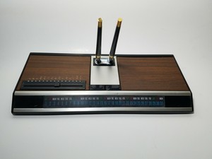 Vintage Carl Desk Organizer Calendar Contact Index Pen Holder Retro Faux Wood Ebay