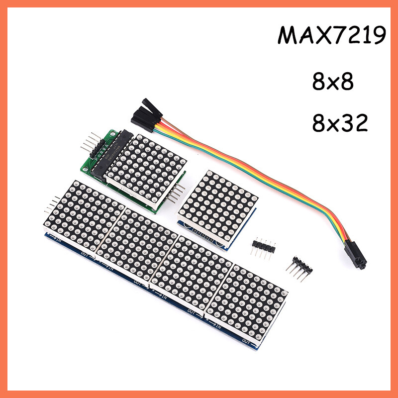 Modules LED Matrice 7219 HALJIA | Lot De 3 Compatibles Arduino - Avec Câbles Dupont 20cm