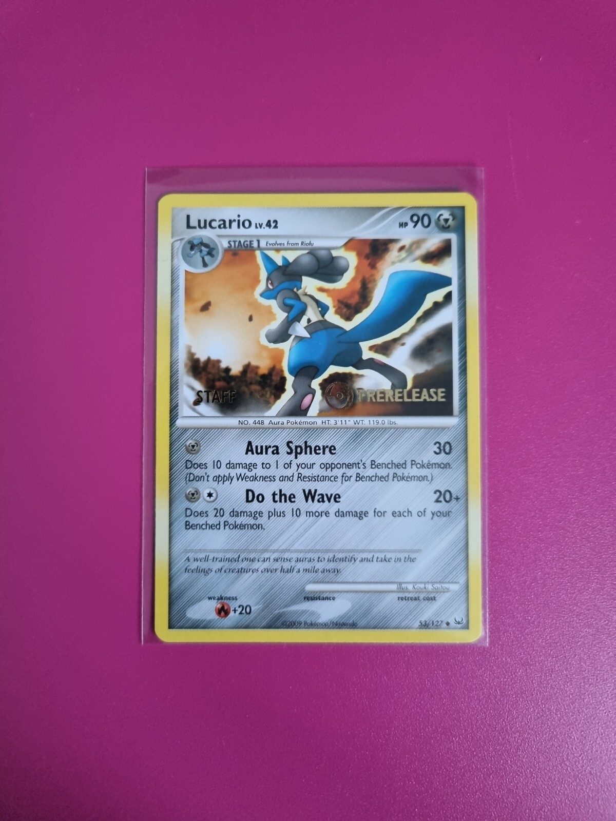 Pokemon Lucario Staff Prerelease 53/127 Near Mint