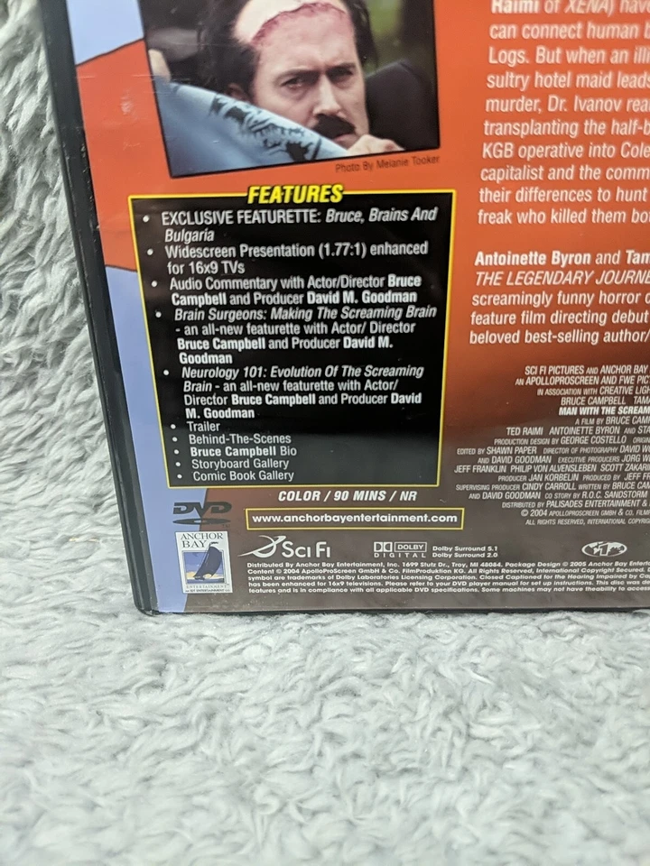 Man With The Screaming Brain (DVD, 2004) Horror Bruce Campbell B Movie Foto 3 de 4
