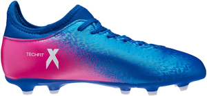 blue and pink soccer cleats