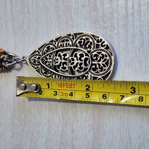 Vintage Premier Designs Necklace Teardrop Bali Pendant Multi Strand Choker Y2K - Picture 5 of 12
