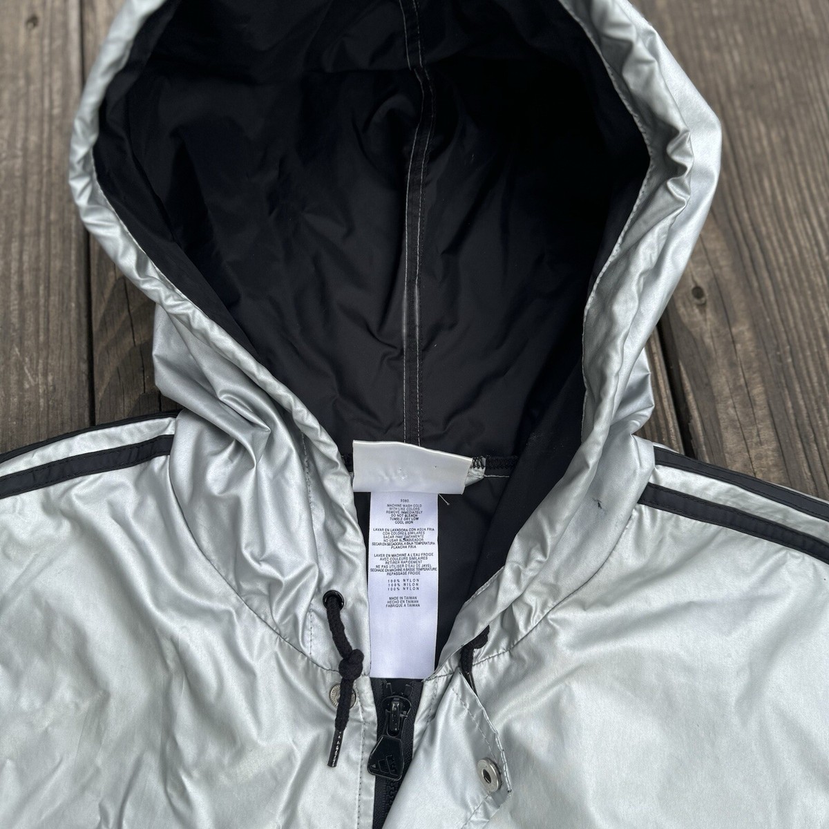 Adidas Vintage Silver Windbreaker Jacket Size L Avant Garde Adidas Vintage Silver Windbreaker Jacket Size L Avant Garde