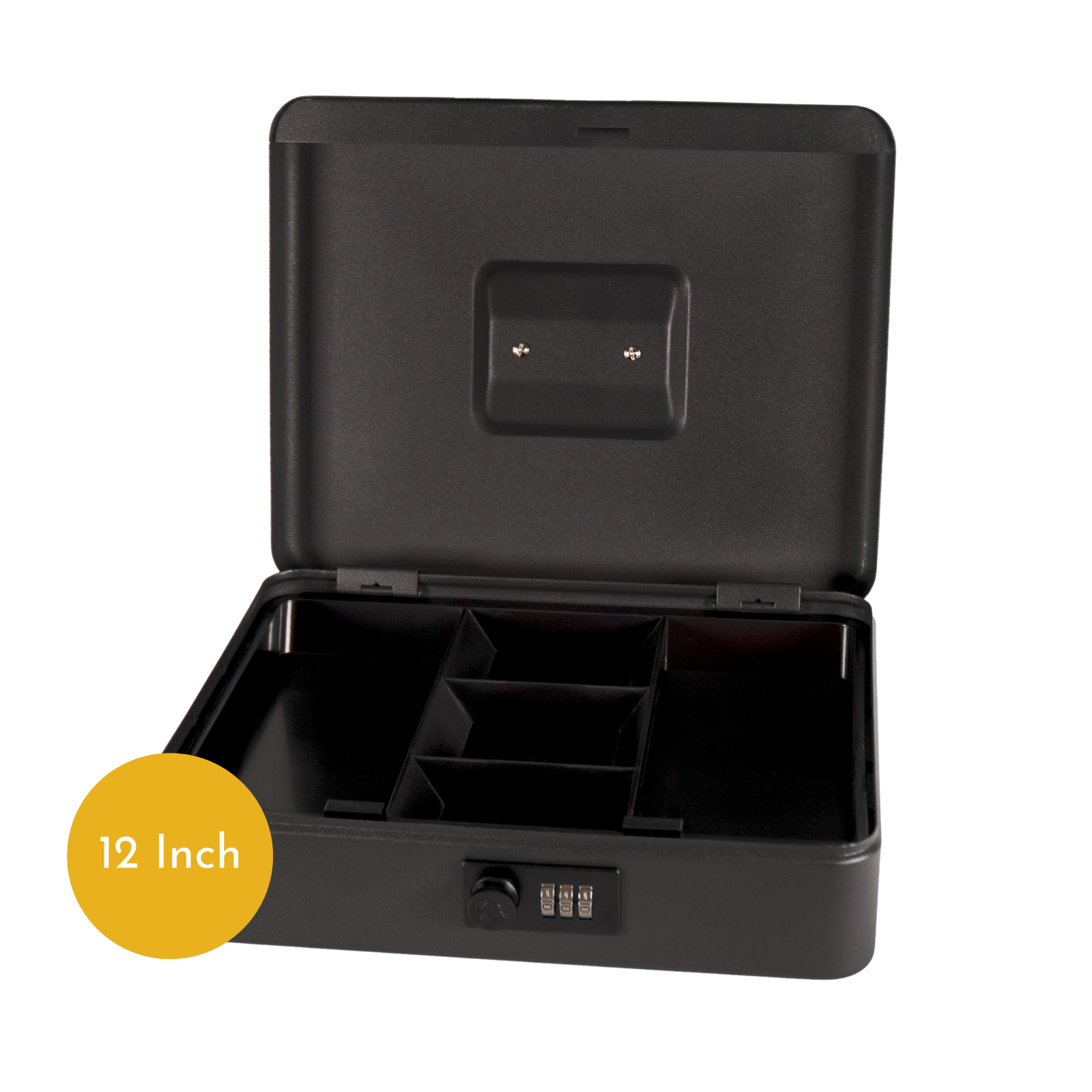 Cathedral Products 12-Inch Black Steel Cash Box with Combination Lock